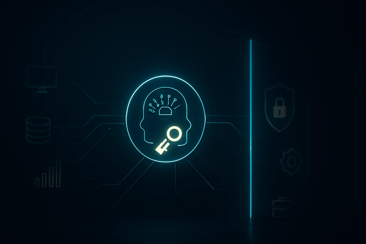 Architecture numérique illustrant l’identité dédiée, l’isolation et la traçabilité des agents IA connectés aux systèmes d’entreprise