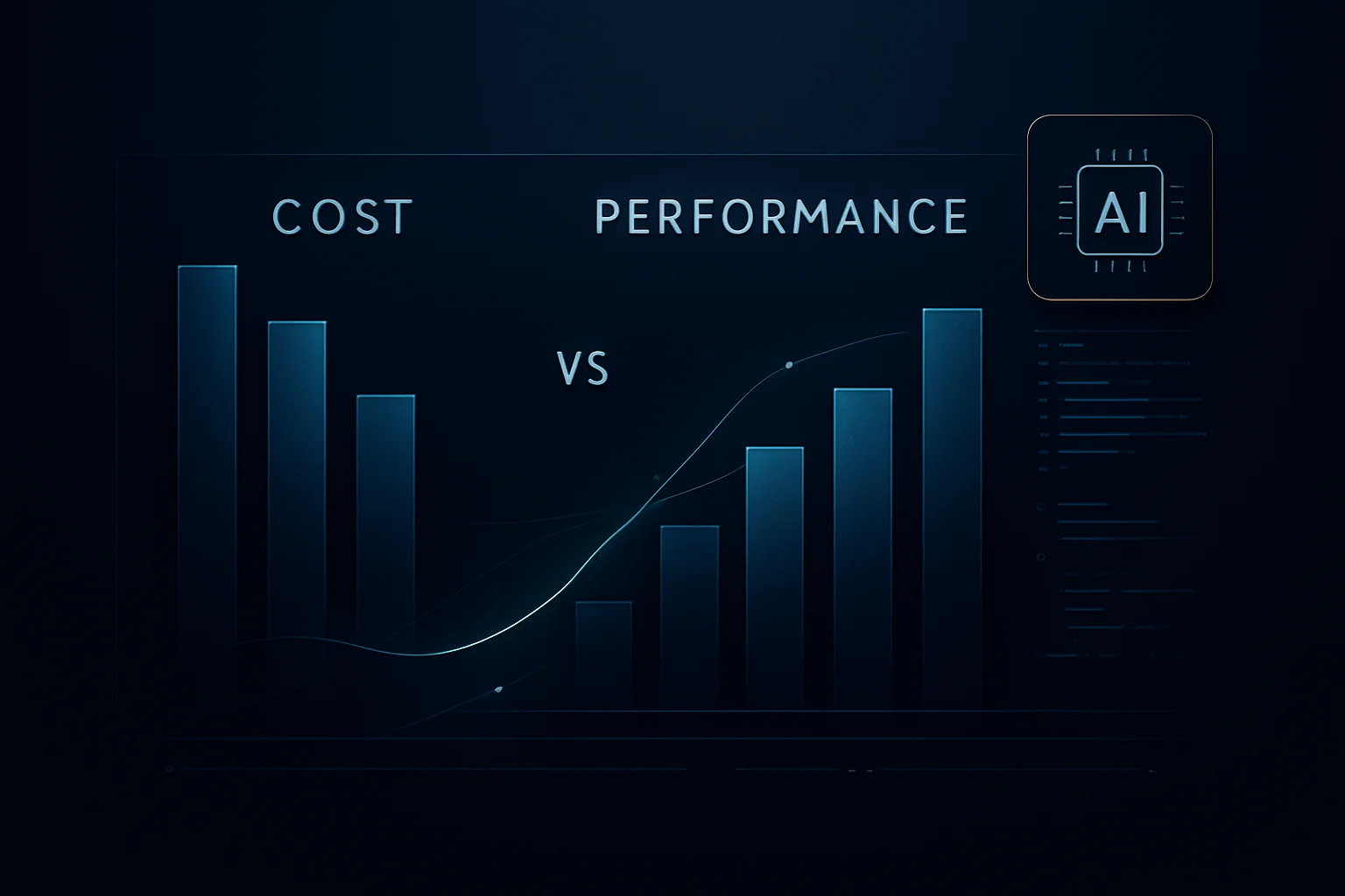 Illustration éditoriale montrant une comparaison stratégique entre le coût et la performance de modèles d’IA pour des décisions d’achat d’API en entreprise.