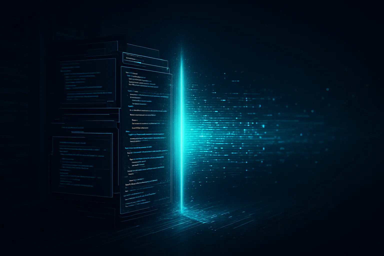 Flux de données représentant un dépôt Git sensible traversant la frontière entre une entreprise et une infrastructure externe
